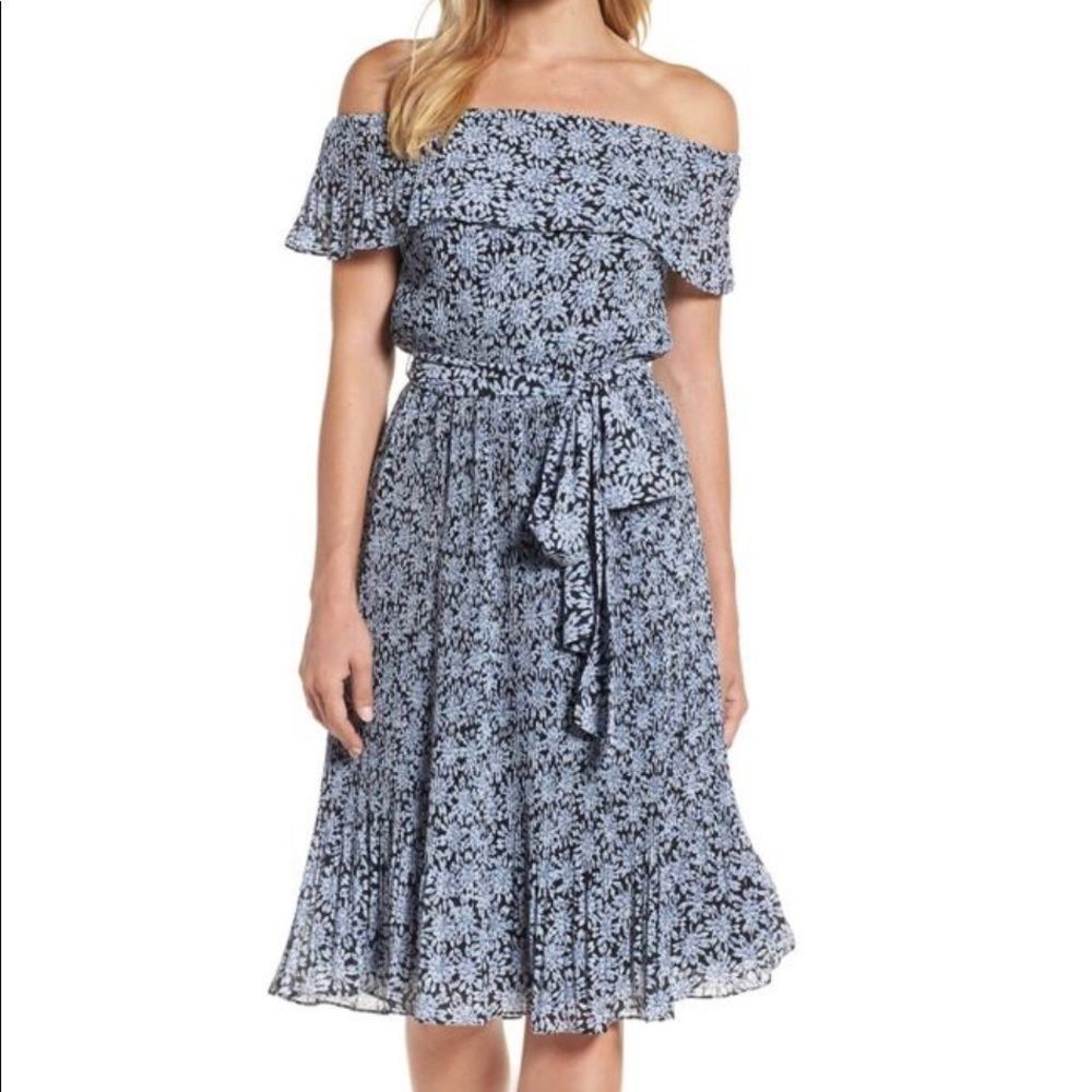 Michael Kors Cloud Mh78xgg87j Jewel Pleat Casual Maxi Dress